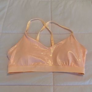 Shimmer pink/peach Forever 21 sports bra